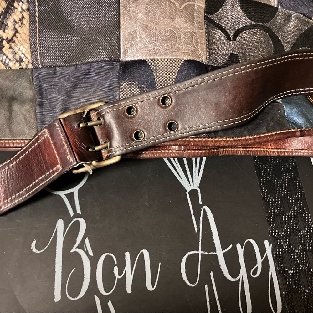 Coach Patchwork Shoulder Bag in Black, Navy & Brown - Picture 8 of 11